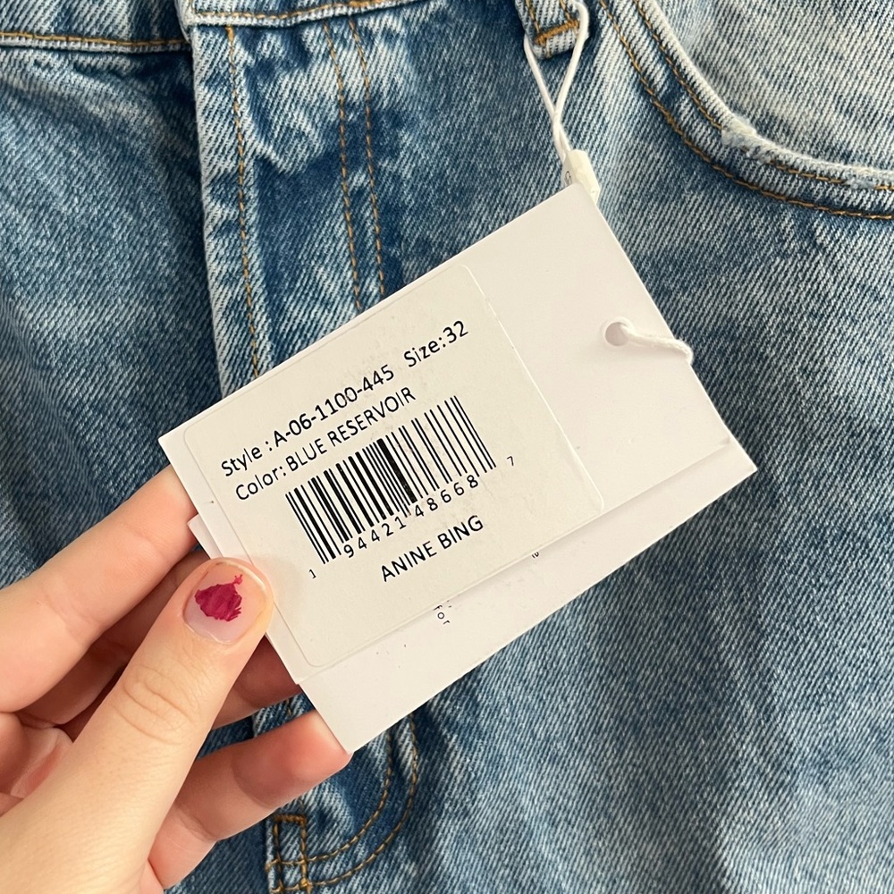 NWT Anine Bing Jeans  Sonya high rise ankle‎ slim- blue reservoir Size 32 - Picture 7 of 10